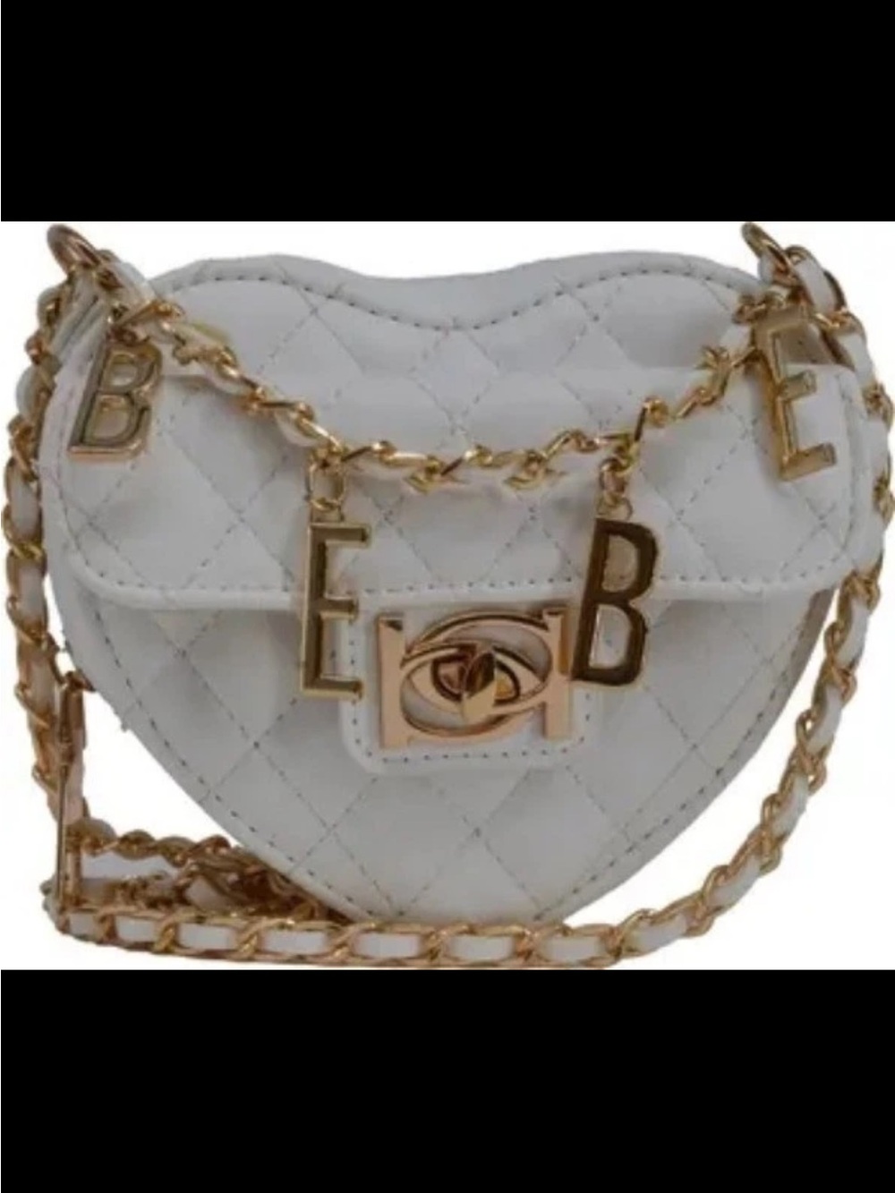 Bebe solana quilted heart crossbody bag